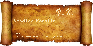 Vendler Katalin névjegykártya